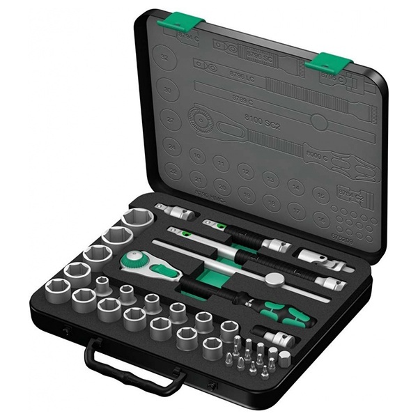 Набор трещоток Zyklop Speed, 1/2 дюйма, 37 деталь 8100 SC 2, в прочном металлическом кейсе