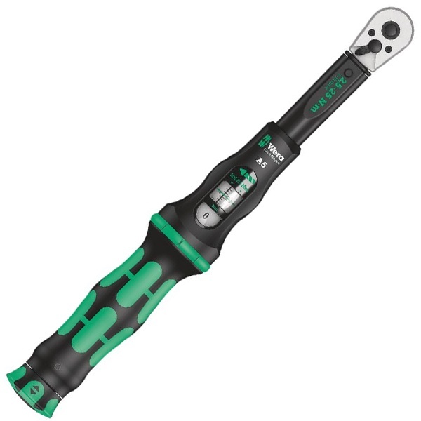 Динамометрический ключ с трещоткой с реверсом Wera, квадрат 1/4 дюйма, 2.5 - 25 Nm Click-Torque A 5