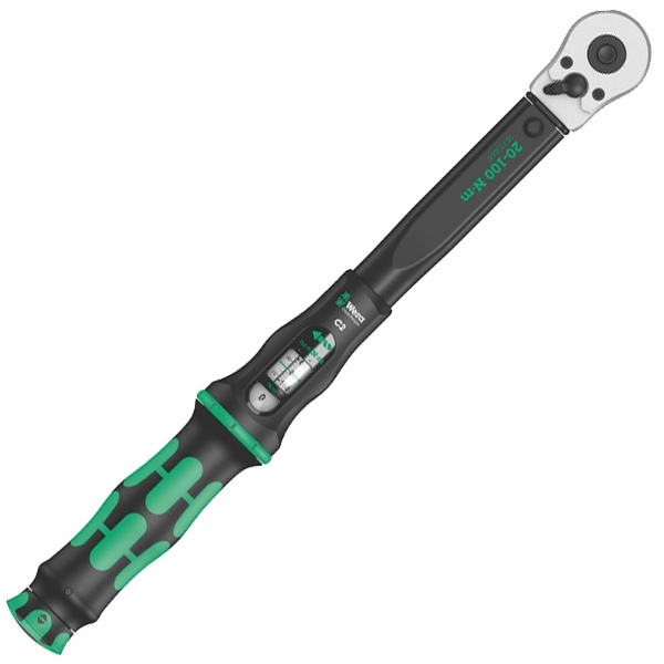 Динамометрический ключ с трещоткой с реверсом Wera, 1/2 дюйм, 20 - 100 Nm Click-Torque C 2