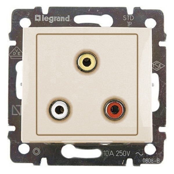 Тройная розетка RCA Legrand Valena слоновая кость (бежевый)