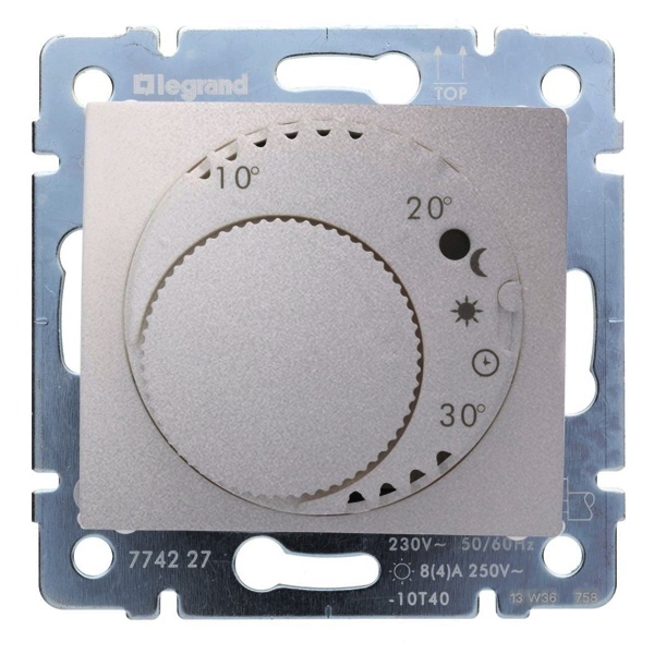 Терморегулятор Legrand Valena комнатный Комфорт, алюминий