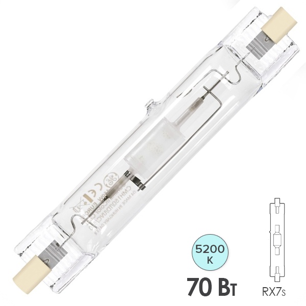 Лампа металлогалогенная Foton MH 70W 5200K RX7s WHITE (ДРИ) (МГЛ)