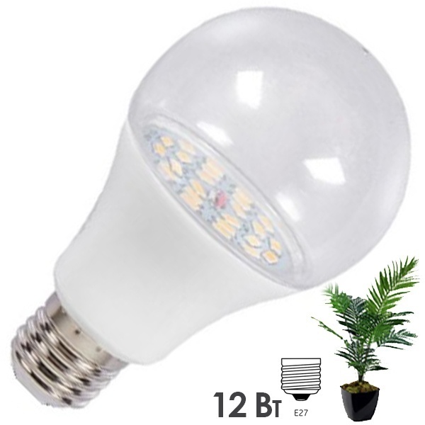 Лампа светодиодная для растений Foton FL-LED A80 12W Plants RED 220V E27 80x135mm