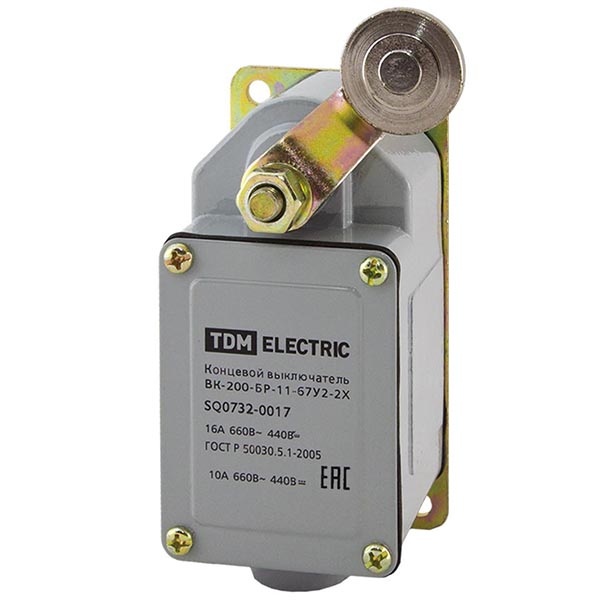 Концевой выключатель TDM ВК-200-БР-11-67У2-2X с самовозвратом 16А 660В IP67