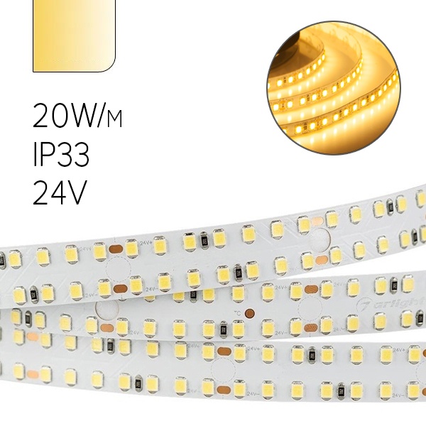 Светодиодная лента ЭРА LS2835-20-192-24-33-3000K-double-5m 5056306043918