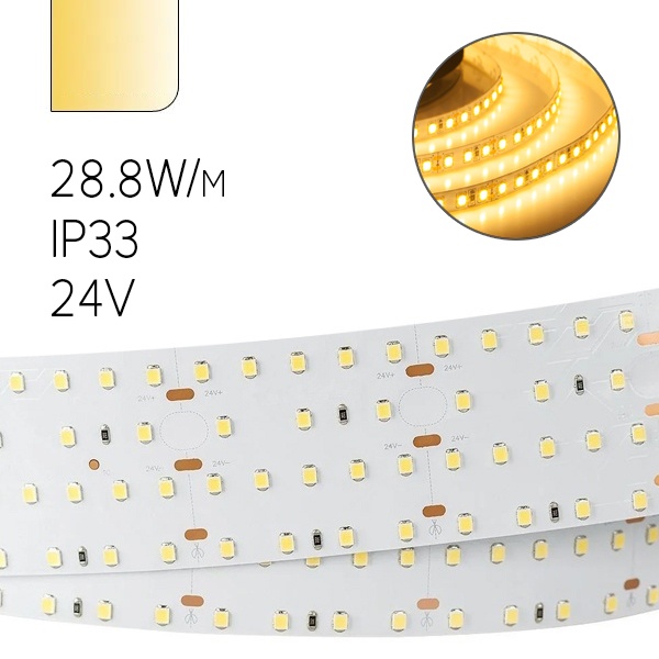 Светодиодная лента ЭРА LS2835-28,8-280-24-33-3000K-quadruple-2,5m 5056306043994