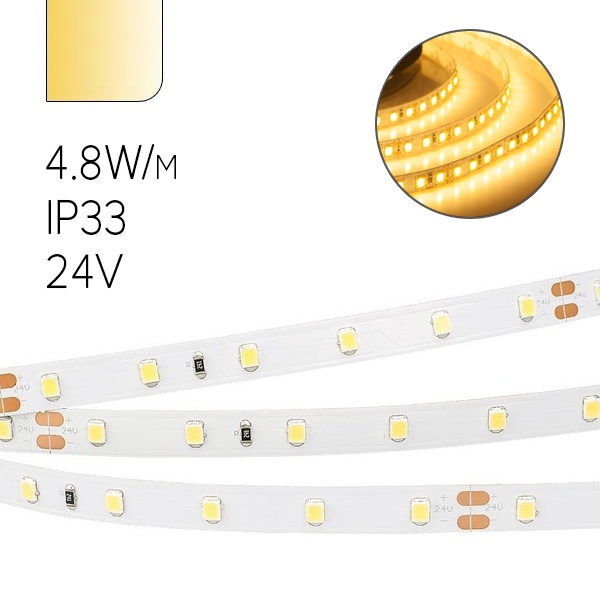 Светодиодная лента ЭРА LS2835-4,8-60-24-33-3000K-5m 5056306044052