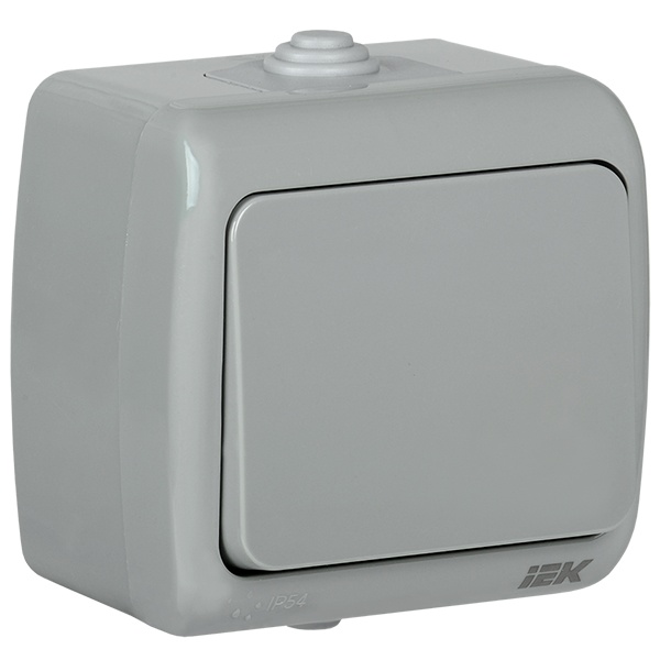 Выключатель 1-клавишный для открытой установки Generica Aquatic ВС-20-1-0-А 10А IP54 серый