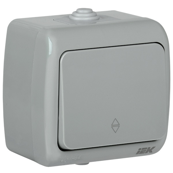 Переключатель 1-клавишный для открытой установки Generica Aquatic ВС-20-1-2-А 10А IP54 серый