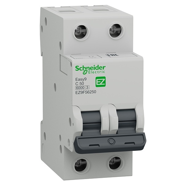 Автоматический выключатель Schneider Electric EASY 9 2П 50А С 6кА 230В (автомат электрический)
