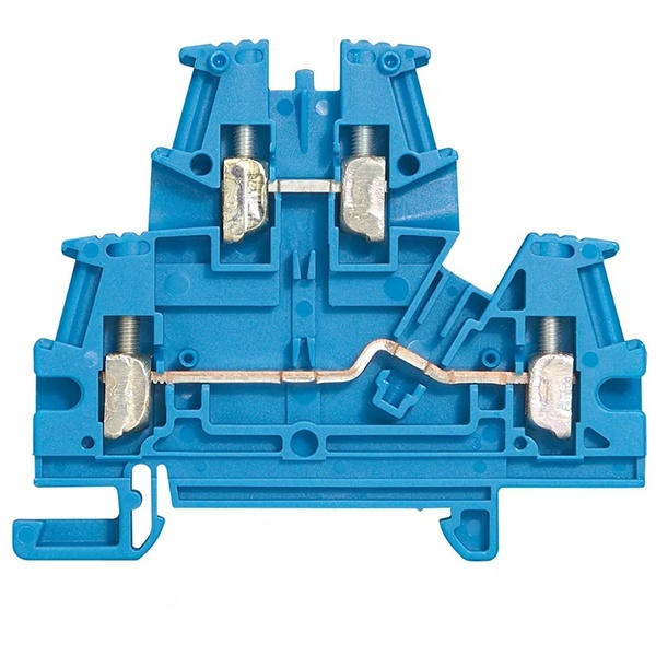 Винтовая клемма Legrand Viking 3 двухполюсная двухъярусная 4мм шаг 6мм синий