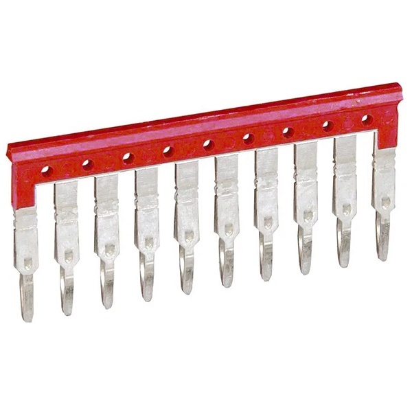 Эквипотенциальная гребенка Legrand Viking 3 10 контактов для клемм 2,5мм с шагом 5 мм красный
