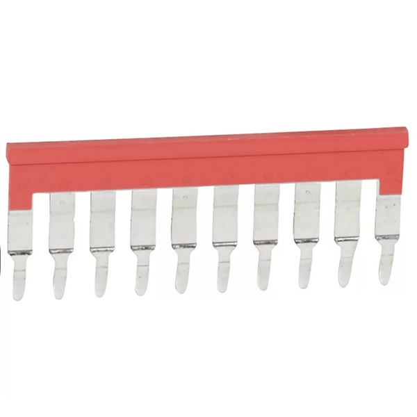 Эквипотенциальная гребенка Legrand Viking 3 10 контактов для клемм 4мм с шагом 6 мм красный