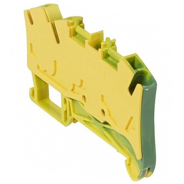 Пружинная клемма Legrand Viking 3 заземляющая однополюсная 3 проводника 4мм шаг 6мм желто-зеленый