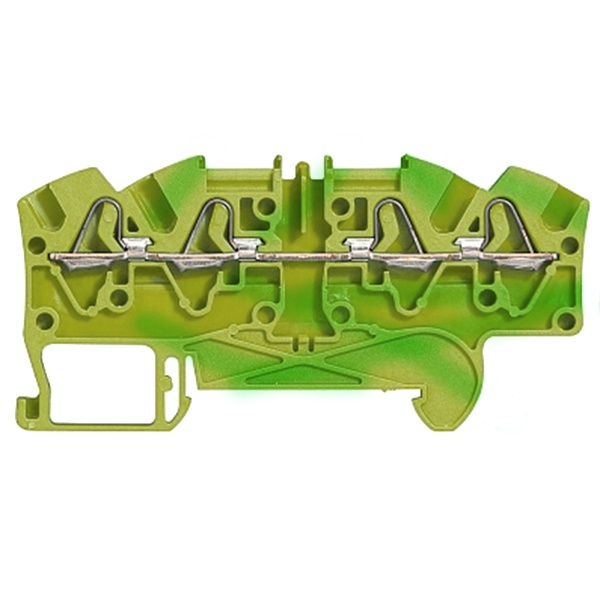 Пружинная клемма Legrand Viking 3 заземляющая однополюсная 4 проводника 4мм шаг 5мм желто-зеленый