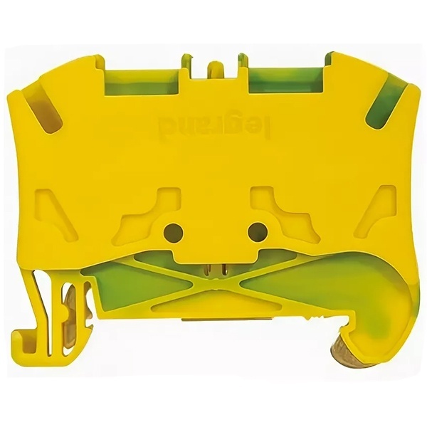 Пружинная клемма Legrand Viking 3 заземляющая однополюсная 2 проводника 10мм шаг 10мм желто-зеленый