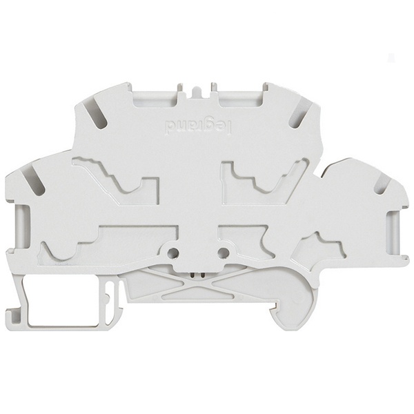 Пружинная клемма Legrand Viking 3 двухполюсная 4 проводника 4мм шаг 5мм серый