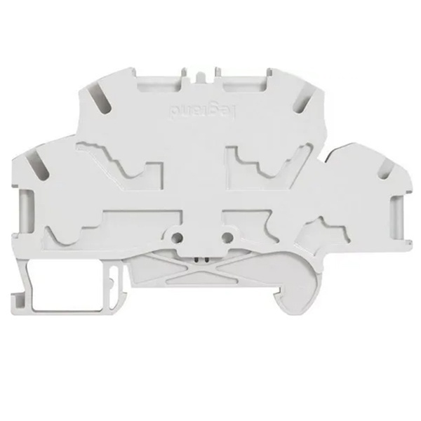 Пружинная клемма Legrand Viking 3 двухполюсная 4 проводника 4мм шаг 6мм серый