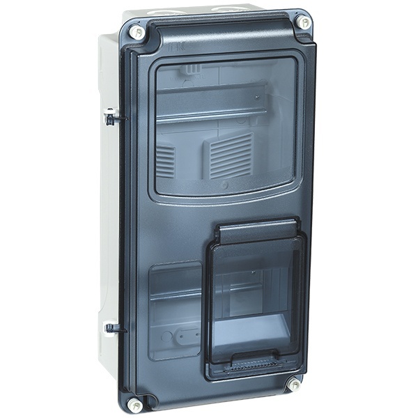 Корпус пластиковый влагозащищенный ИЭК KREPTA 3 ЩУРн-П 1/8 на однофазный счетчик и 8 модулей IP66 PC