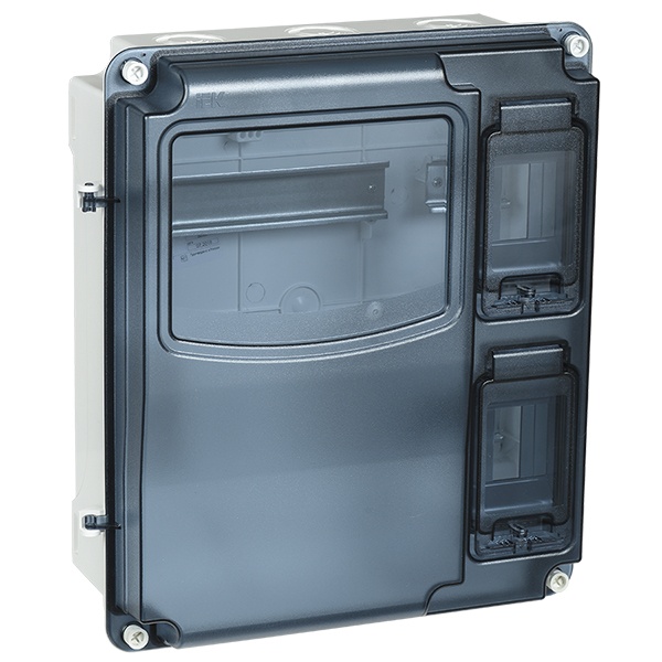 Корпус пластиковый влагозащищенный ИЭК KREPTA 3 ЩУРн-П 3/6 на 3-х фазный счетчик и 6 модулей IP66