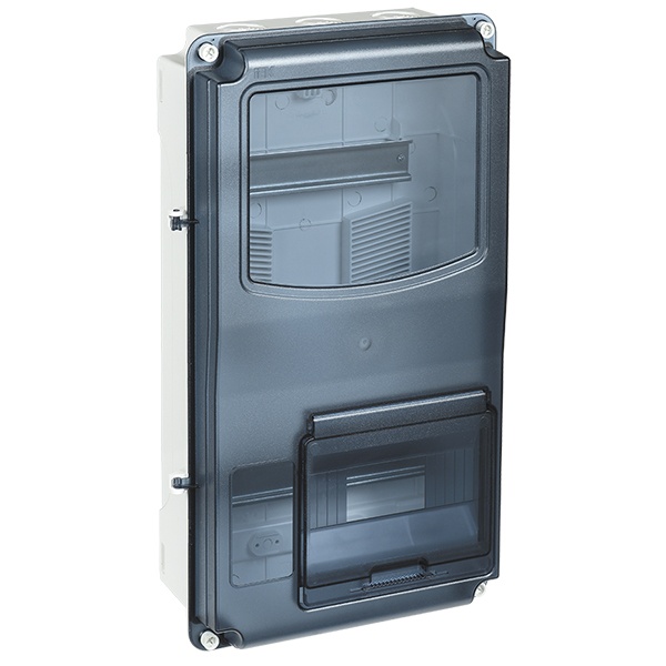 Корпус пластиковый влагозащищенный ИЭК KREPTA 3 ЩУРн-П 3/12 на 3-х фазный счетчик и 12 модулей IP66