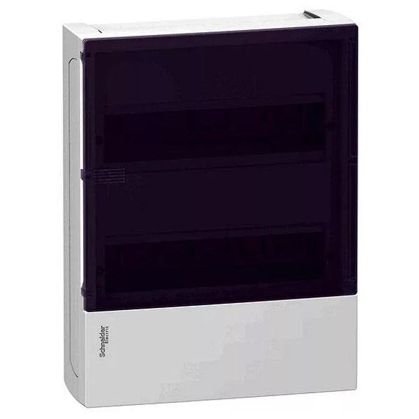 Шкаф навесной Schneider Electric Resi9 Mini Pragma 24м (2x12) с прозрачной дверью 2 шины N и PE