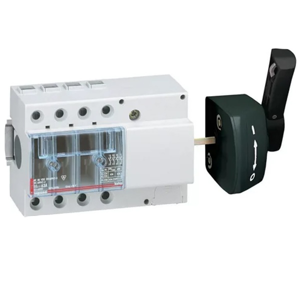 Выключатель-разъединитель Legrand Vistop 125A 4 полюса черная рукоятка сбоку 9 модулей