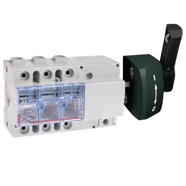 Выключатель-разъединитель Legrand Vistop 160A 3 полюса черная рукоятка сбоку 7,5 модуля