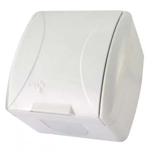 Розетка TDM 2П+3 открытой установки Селигер с крышкой 16А IP54 белый