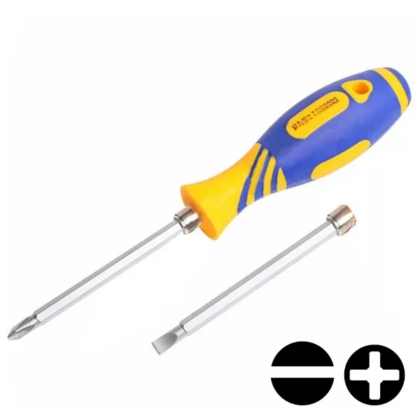 Отвертка комбинированная двухсторонний стержень 120мм (PH 2, шлиц SL 6 мм) двухкомпонентная рукоятка