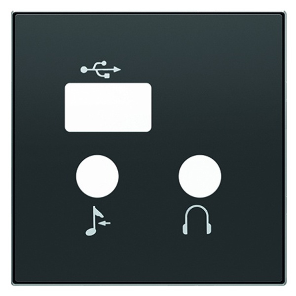 Накладка для механизма медиа-комбайна арт.9368.3 ABB Sky, черный бархат (8568.3 NS)