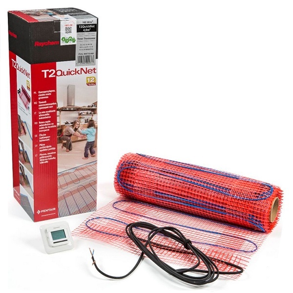 Теплый пол Raychem T2 QuickNet Plus 160 греющий мат 960Вт 6,0м2