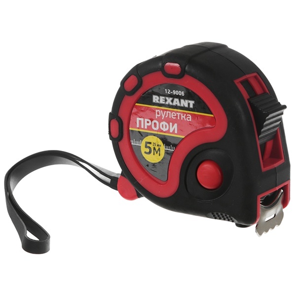 Рулетка Rexant Профи прорезиненный корпус 5 м х 25 мм
