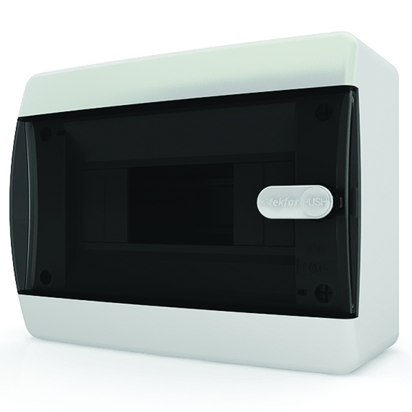 Щит навесной Tekfor CNK 40-08-1 (1x8) модулей прозрачная черная дверца IP41 (электрический шкаф)