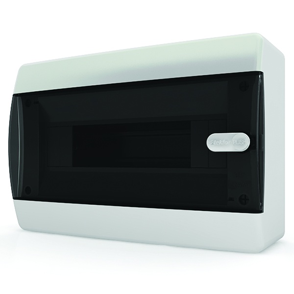 Щит навесной CNK 40-12-1 (1x12) модулей прозрачная черная дверца IP41 Tekfor (электрический шкаф)