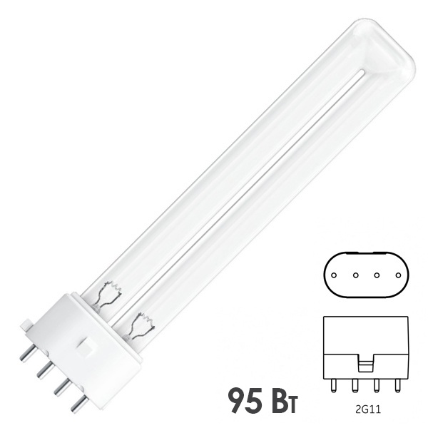 Лампа бактерицидная Osram HNS L 95W 4P 2G11 специальная безозоновая