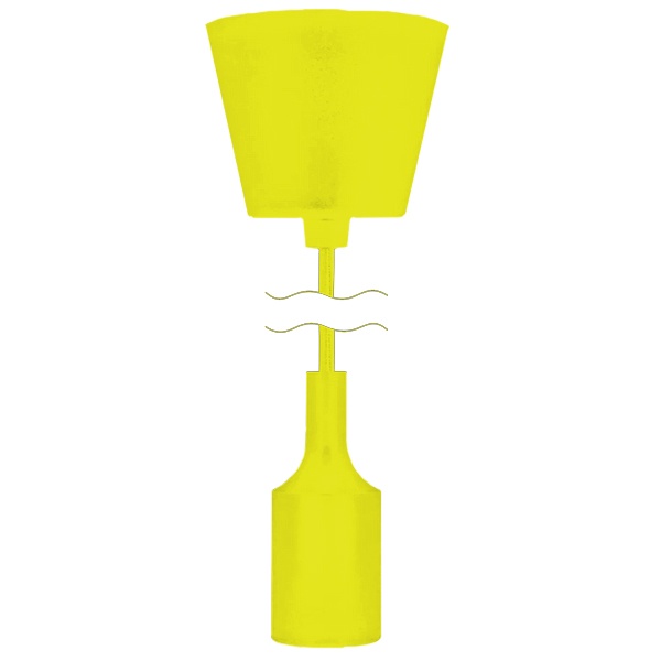 Патрон TDM пластиковый Е27 с подвесом 1 м, желтый