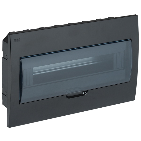 Щит встраиваемый пластиковый ИЭК ЩРВ-П-18 18 модулей черный с прозрачной дверкой IP41