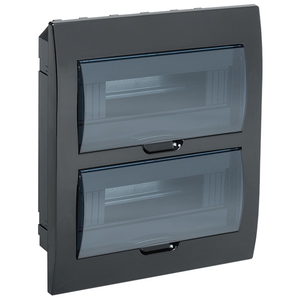 Щит встраиваемый пластиковый ИЭК ЩРВ-П-24 24 модуля (2х12) черный с прозрачной дверкой IP41