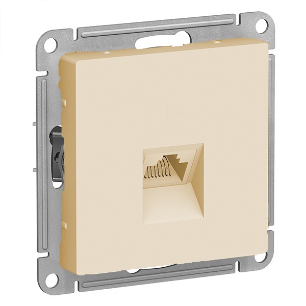 Розетка компьютерная SE AtlasDesign RJ45 кат 6А, бежевый [уп 10 шт]