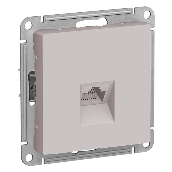 Розетка компьютерная SE AtlasDesign RJ45 кат 6А, алюминий [уп 5 шт]