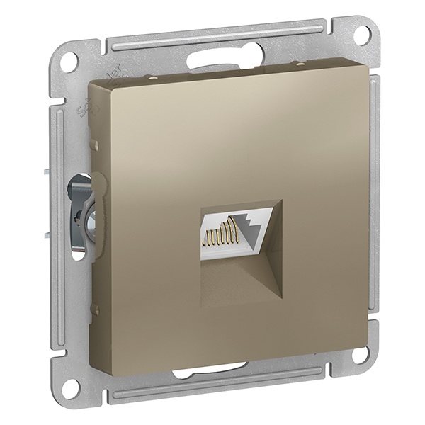 Розетка компьютерная SE AtlasDesign RJ45 кат 6А, шампань [уп 5 шт]