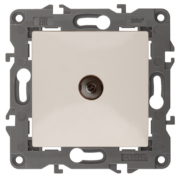 Розетка ЭРА TV проходная IP20 Elegance слоновая кость 14-3102-02 (бежевый)