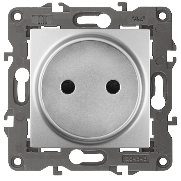 Розетка ЭРА 2P 16A 250В IP20 Elegance алюминий 14-2105-03