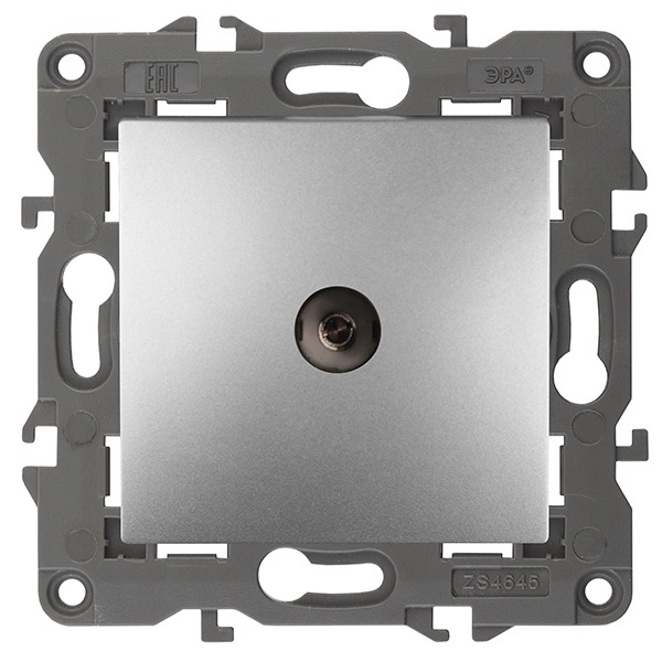 Розетка ЭРА TV проходная IP20 Elegance алюминий 14-3102-03