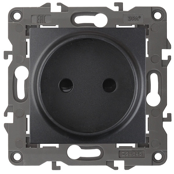 Розетка ЭРА 2P 16A-250В IP20 Elegance антрацит 14-2105-05