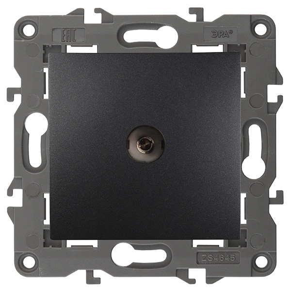Розетка ЭРА TV проходная IP20 Elegance антрацит 14-3102-05