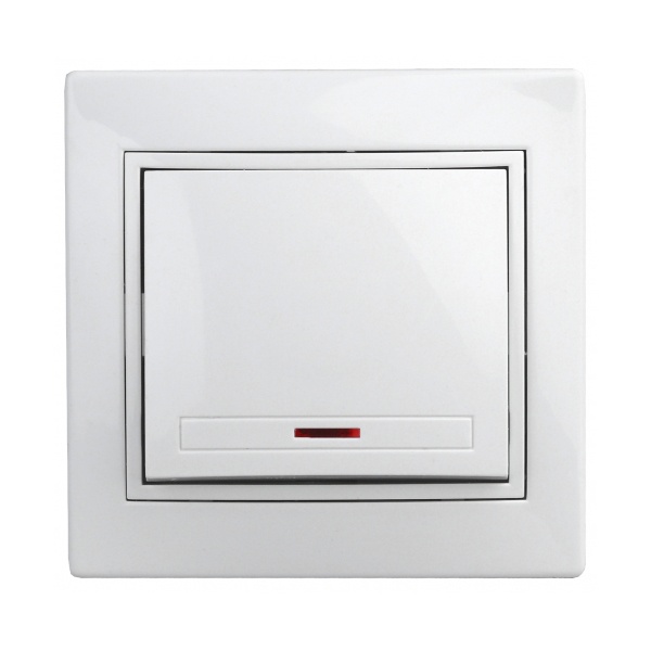 Выключатель с подсветкой Intro 10А 250В IP20 Plano, белый 1-102-01
