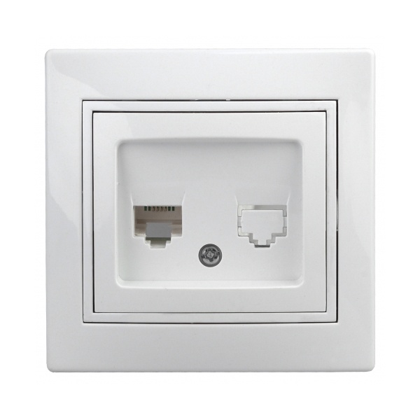 Розетка информационная Intro RJ45 IP20 Plano, белый 1-303-01