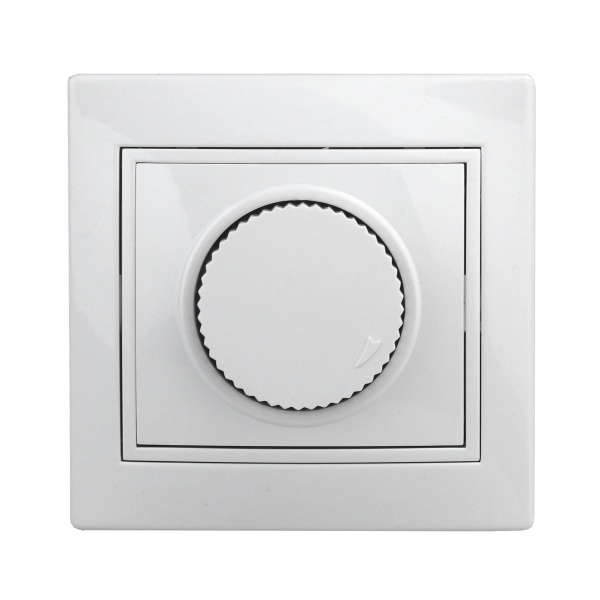 Светорегулятор поворотный Intro 600Вт 230В IP20 Plano, белый 1-401-01